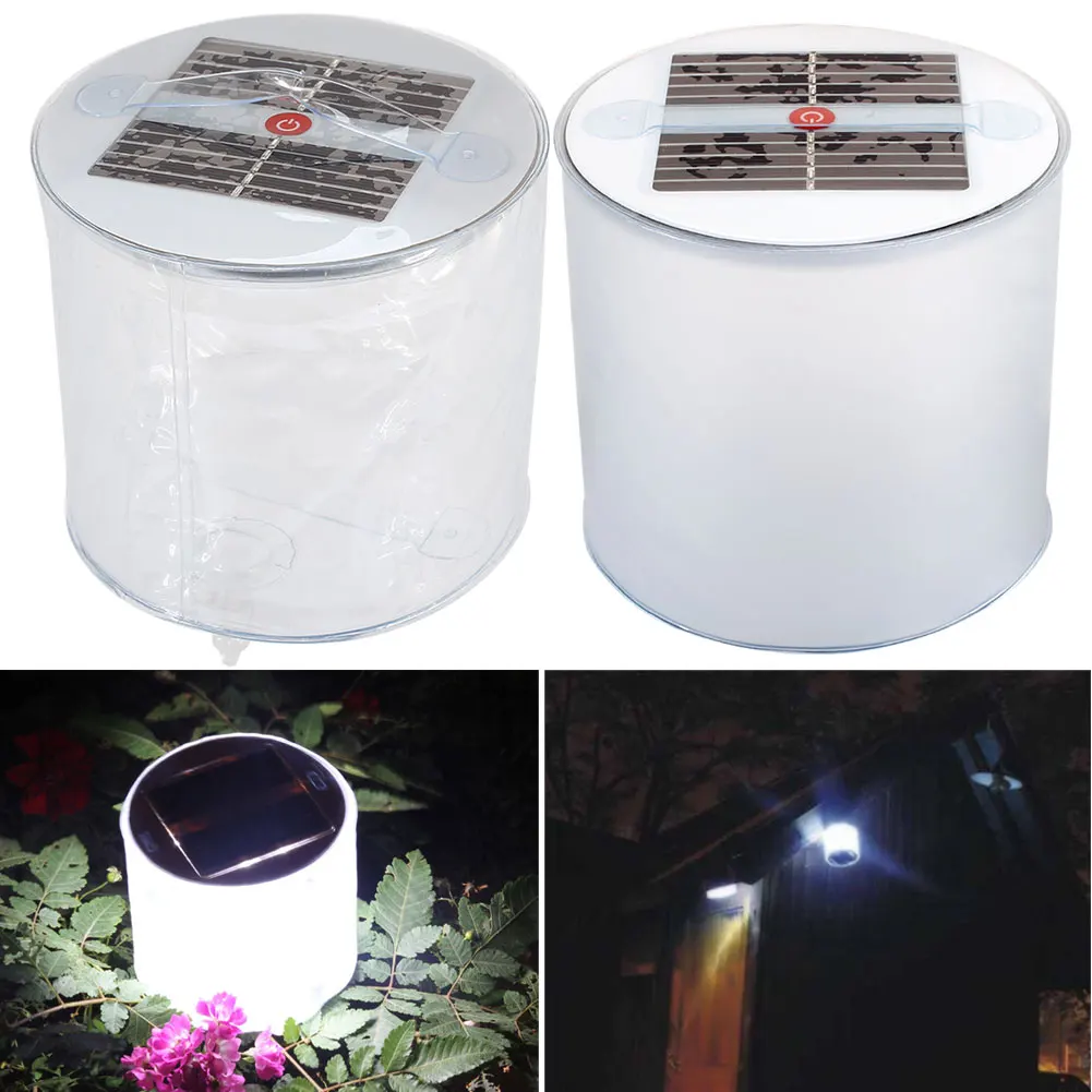 

Tent Light LH-009C Practical Waterproof Handheld Lamp Camping Lamp Inflatable Survival Folding Outdoor LED Sturdy PVC Solar