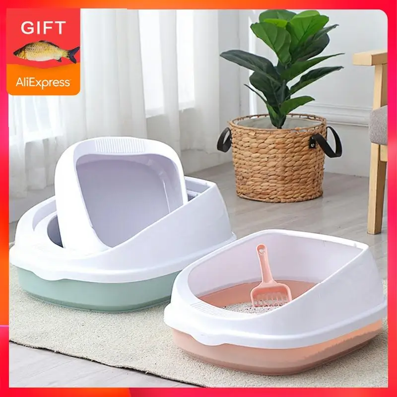 Pet Toilet Bedpan Anti Splash Cats Litter Box Cat Dog Tray with Scoop Kitten Dog Clean Toilette Home Plastic Sand Box Supplies Pet Toilet Bedpan Anti Splash Cats Litter Box Cat Dog Tray with Scoop Kitten Dog Clean Toilette Home Plastic Sand Box Supplies