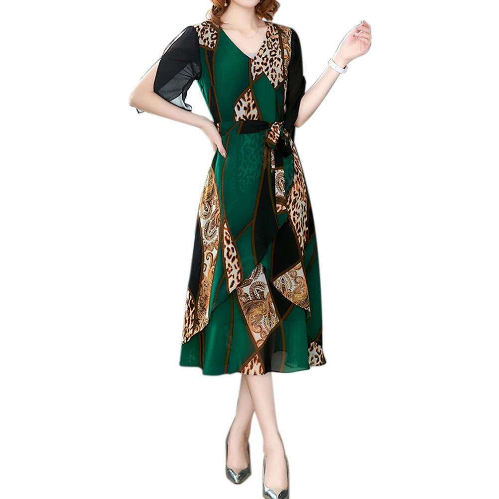 leopard print knee length dress