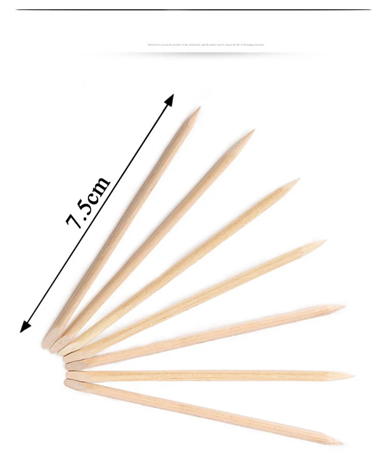 Kalvaro 100pcs/Set Wood Stick Cuticle Pusher Nail Manicure Care Cleaner Dead Skin Push Nail Art Care Tool