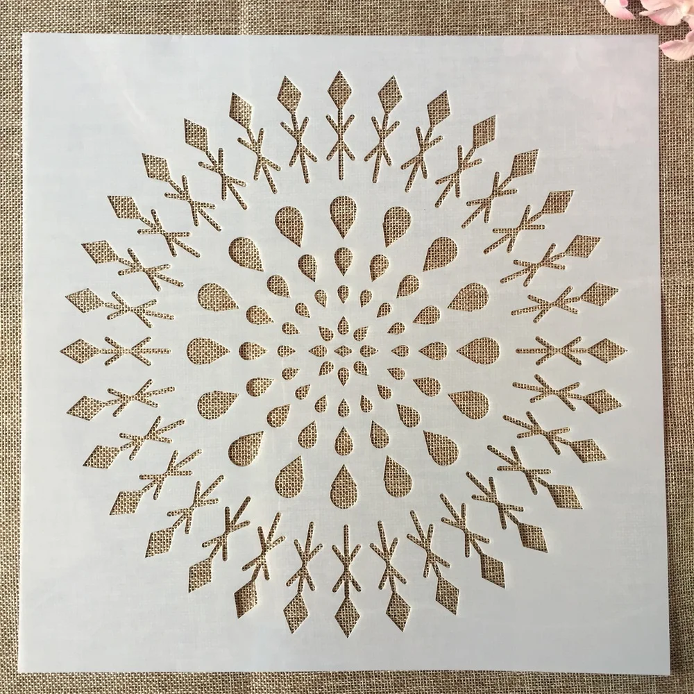 1Pcs 30*30cm Round Drop Arrow Circle DIY Layering Stencils Painting Scrapbook Coloring Embossing Decorative Template | Дом и сад