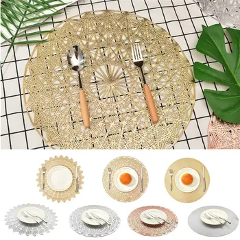 

Hollowed-out Pad Round PVC Placemat Heat Insulation Table Mat Wear Resistant Non-Slip Table Pad For Kitchen Dining Table