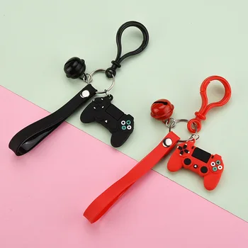 

Red Black Soft Silicone Playing Game Keychains 3D Gamepad Controller Game Machine Handle Keyring Pendant Fun Jewelry Men Gift