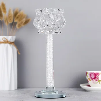 

Brand New Crystal Cut Glass Candlestick Candle Holder Candle Stand Tea Light For Coffee Dining Table Centerpieces Wedding CH173