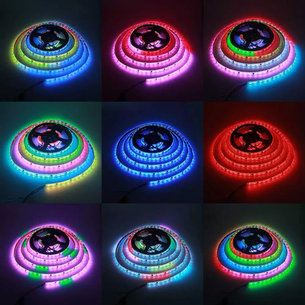 WS2811 Addressable RGB Светодиодная лента 12 В программируемый светодиодный пиксельный фонарь 16.4ft 300 Светодиодная мечта цветной цифровой светодиодный гибкий JK208