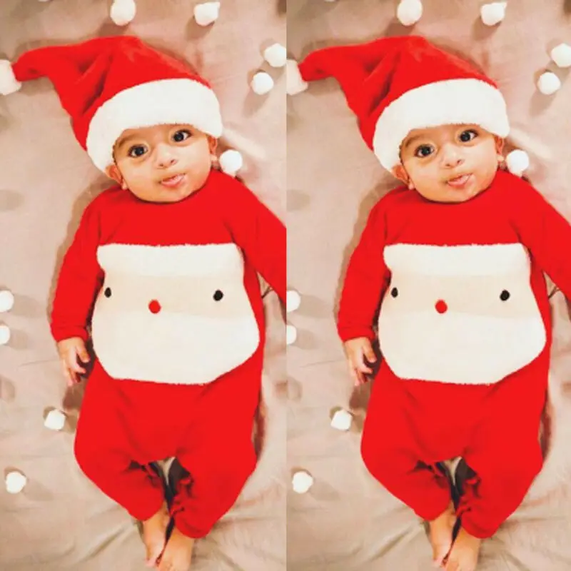 Baby Boys Girls Newborn Christmas Sweater Romper Jumpsuit Santa Claus Outfit Set | Детская одежда и обувь