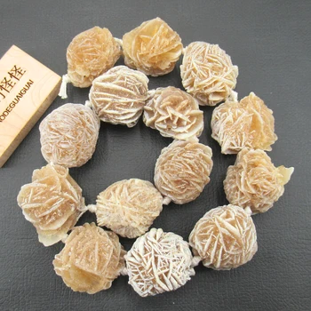 

25x27mm-27x29mm Natural Desert Rose Selenite healing crystals minerals clusters Gems Stone 17" Strand