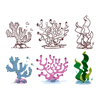 

Marine Coral Seaweed Metal Cutting Dies Ocean Series Stencil for DIY Scrapbooking Card Decoration