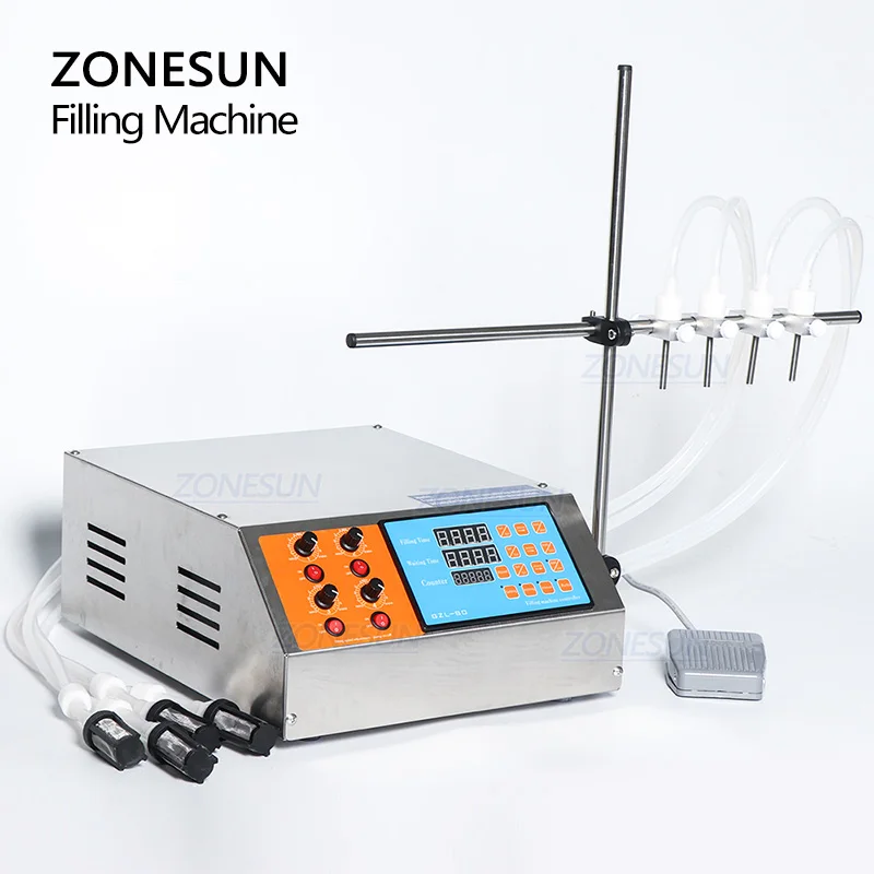 ZONESUN Электрический цифровой насос с 4 насадками жидкий парфюм вода сок эфирное