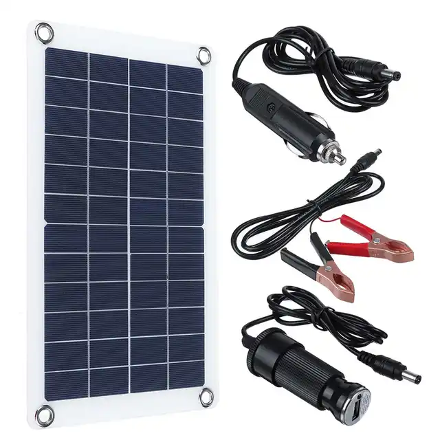 300W Monocrystalline Solar Panel Dual 12V USB Waterproof fast-charging Solar Cells Battery Charger for Car Yacht RV 5