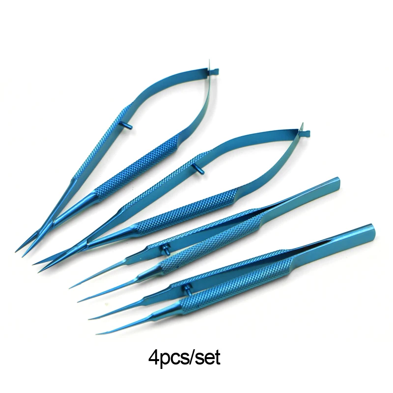 Ophthalmic instruments set forcep needle holder scissor Titanium alloy 12.5cm capsulorhexis forceps cornea scissors ophthalmic tool surgical instruments