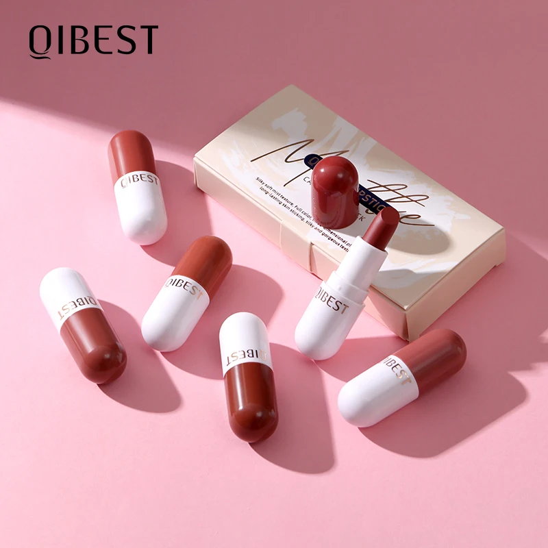 QIBEST Lipstick Set Makeup Cosmetics Kit Velvet Nude Long Lasting