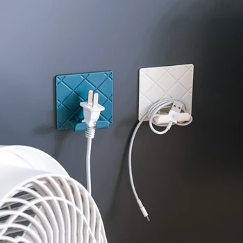 

Multifunction Wall-mounted Kitchen Storage Rack Socket Hooks Home Appliance Hanging Wire Plug Power Cord Storage Holder Rack