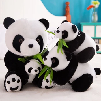 Cute Big Giant Panda With Bamboo Leaves Bear Plush Stuffed Animal Doll Animals Toy Pillow Cartoon Kawaii Doll Girl Birthday Gift 2