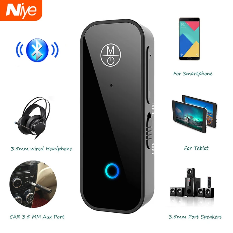 2-in-1 Bluetooth Receiver 5.0 aptX LL 3.5mm AUX Jack Audio Wireless Adapter for Car PC Headphones Mic 3.5 Receptor | Электроника