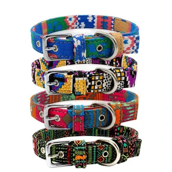 

Dog Collar Personalized Pet Dog Collar Canvas Breathable Printing Adjustable Pet Collar for Small Medium Large Dogs Pitbull Pug