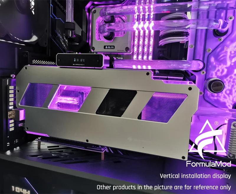 Barrowch FB-GIX2080T-PA цифровой термометр GPU блоки 5 в 3 Pin алюминиевый сплав панель, для Gigabyte RTX2080Ti/2080/2070 Aorus