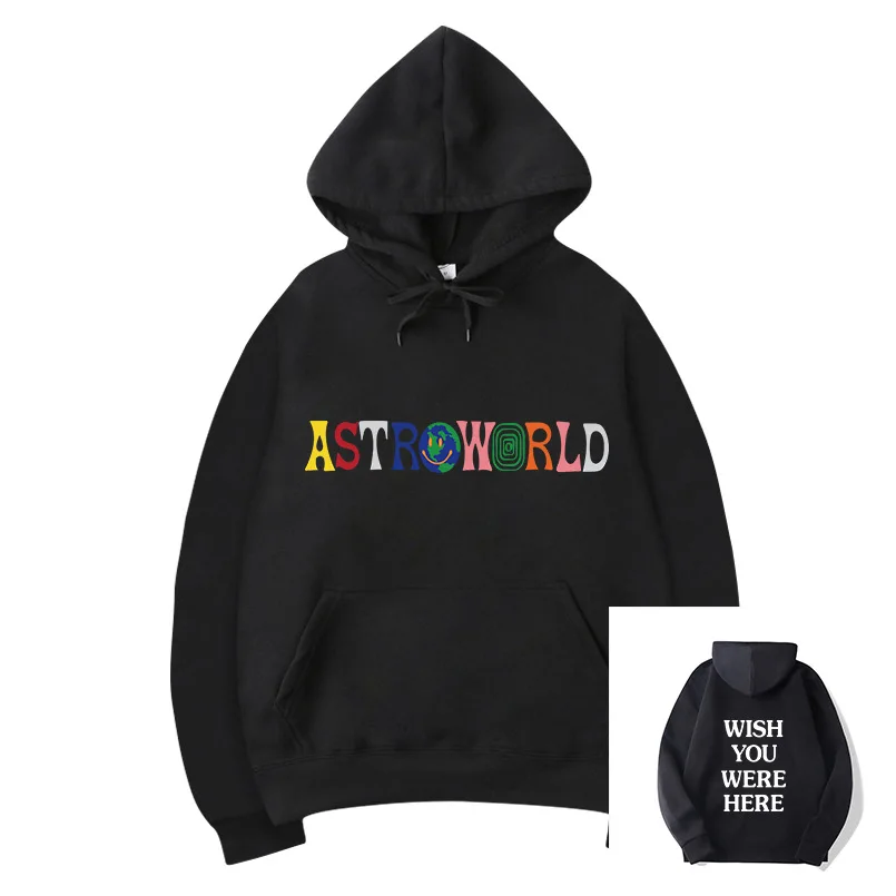 Толстовка с капюшоном и надписью Astroworld WISH YOU HERE уличная в стиле хип хоп для мужчин