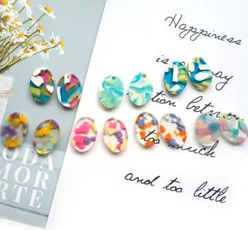 

ellipse phantom color droplet leaf resin acetic acid pendant DIY handmade pendants jewelry Earrings Accessories Material