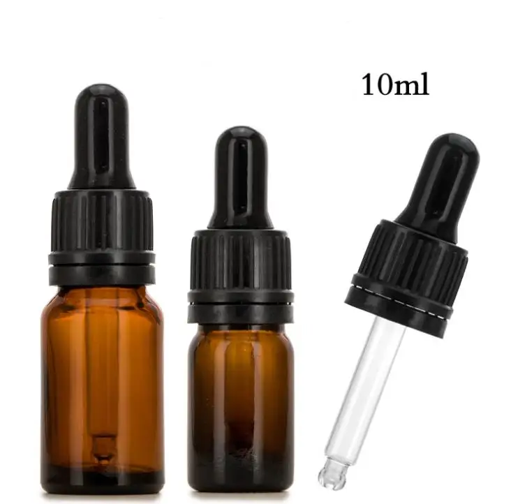 

Wholesale 768pcs/lot Essential Oil E liquid 10ml Amber Glass Dropper Bottles With Tamper Evident Caps And Droppers SN447
