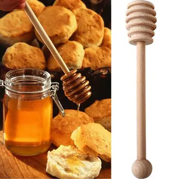 

High Quality Mini Wooden Honey Stick Wood Stick Honey Stir Bar Mixing Handle Jar Spoon Honey Spoon Stick Honey Stirring Rod