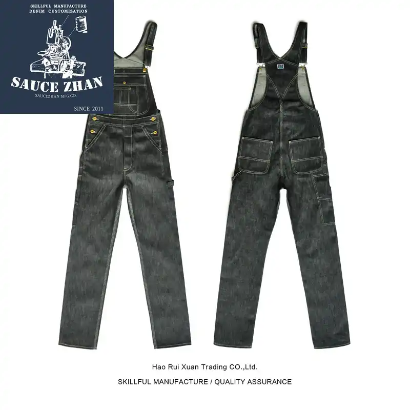 raw denim overalls