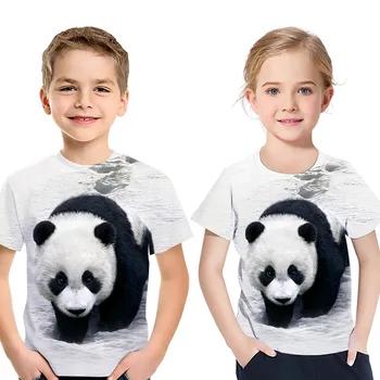 

Summer children's clothes boy short-sleeved T-shirt panda 3D printing fashion Tops girl boy 2020 new Tshirt Kids casual clothing