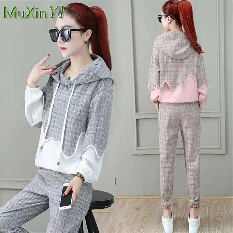 Korean Fashion Sweater Suit Women Autumn 2021 New Temperament Slim Professional Top Pants Two-piece Female Casual Sportswear 2021 hot selling 60w 8 inch powerful professional speaker system loud speaker dj pad outdoor trolley speakers amplifier audio