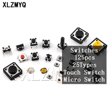 Mini interrupteur tactile, 25Types, 2x125x4/3x6/4x6, 4/6 pièces, Kit électronique de bricolage, SMD DIP