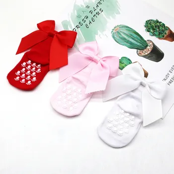 

Baby bowknot anti-slip socks terry socks hot cotton comfortable spring and autumn socks toddler girl bow Non-slip S5