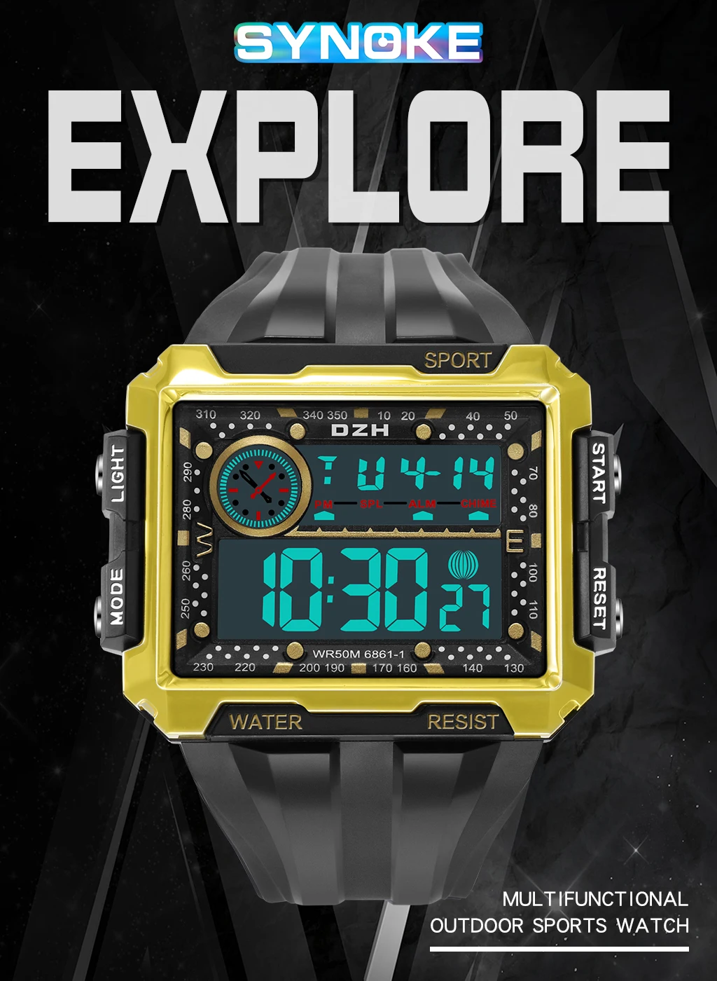 Acquistare Sinkey Digital Watch Uomo Sport Allaperto Sport A LED Gold  Electronic Men Orologi Impermeabile Top Square Maschio Orologio Economico |  Consegna Veloce E Qualità | It.Dhgate