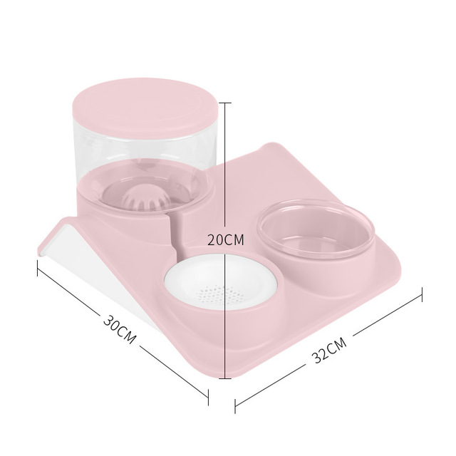 in 1 Pet Automatic Food Feeder Bowl Dog Cat Drinking Water Fountain Kitten Puppy Feeding Container Drinker Bowl Dispenser