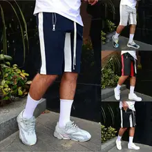 Мужские летние повседневные штаны на молнии с карманами с эластичной резинкой на талии, дышащие мужские короткие спортивные штаны с карманами, Классический прямой крой, трусики# D