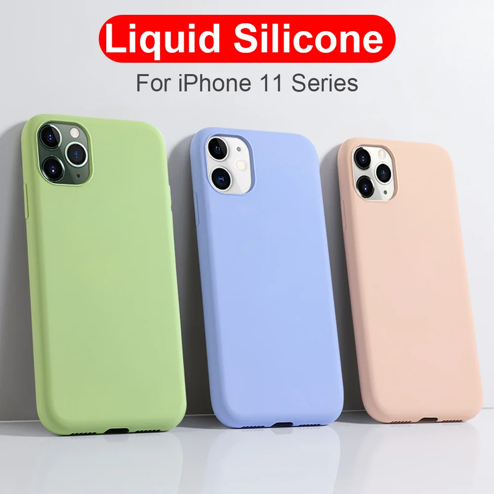 

Soft thin Liquid Silicone Case On For iPhone 11 Pro Max 2019 Colors Back Cover For iphone 7 8 6 6s plus x xs max xr Cases Coque