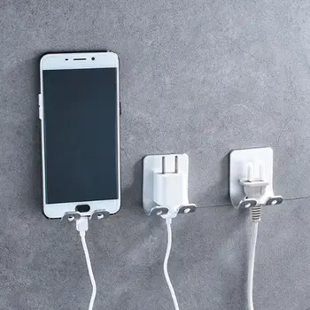 

Punch Free Razor Holder Storage Hook Wall Mounted USB Cable Storage Hook Shelf Razor Rack For Living Room Bathroom Accessories