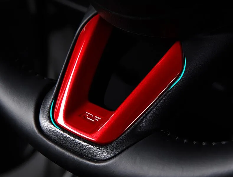 Аксессуары для салона автомобиля, авто Руль отделка Литье для Mazda 3, Стайлинг автомобиля - Название цвета: Красный