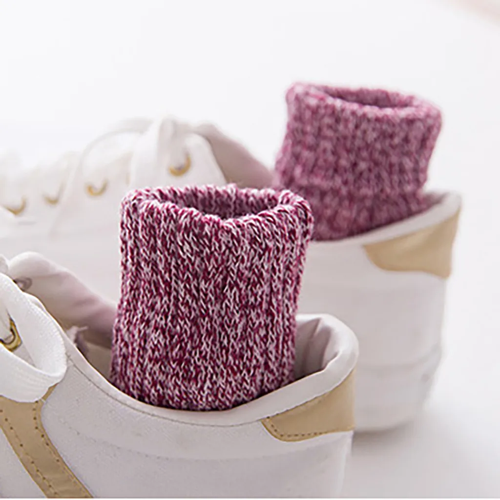 5 Pairs ladies solid thick socks warm creative cute office casual cotton socks fashion couples sister gifts autumn winter new