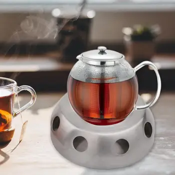 

Coffee Candle Teapot Warmer Office Stainless Steel Holder Silver Heating Base Round Stove Home Practical Accessories Detachable