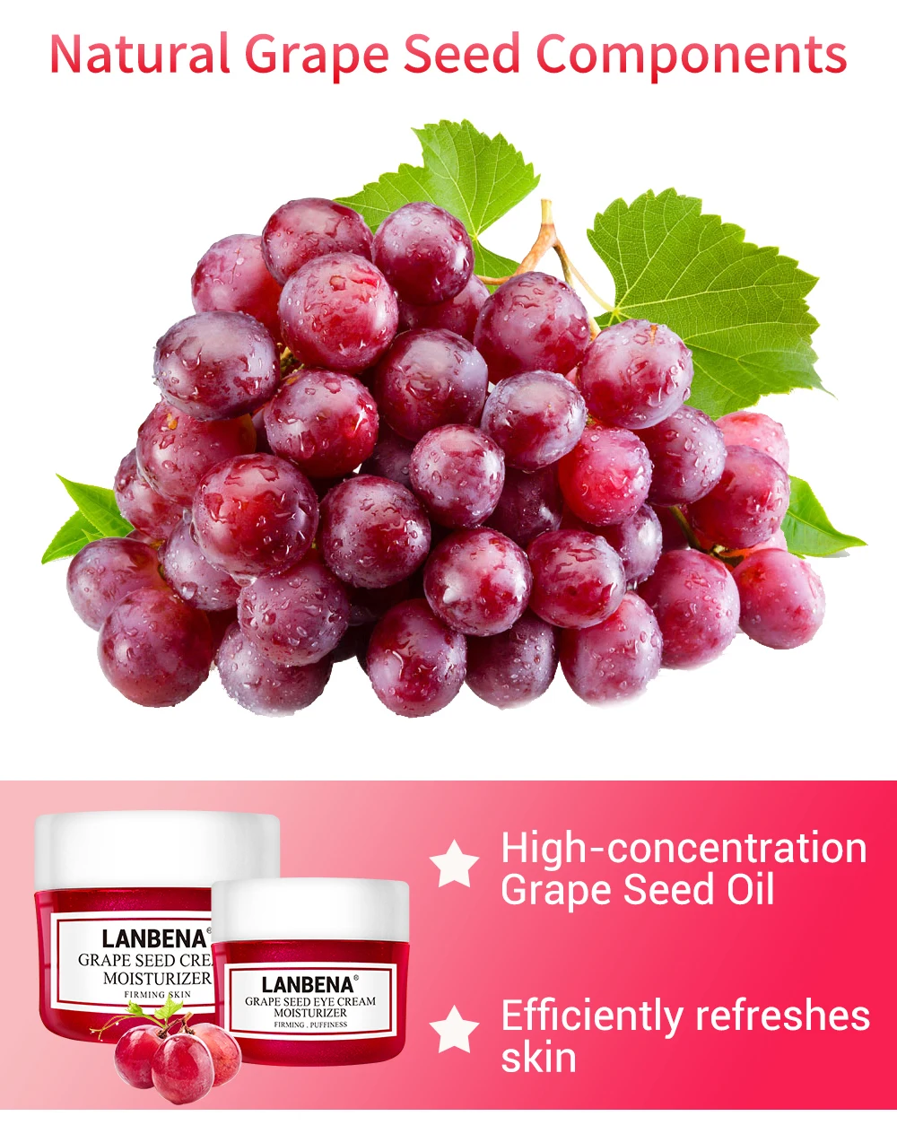 LANBENA крем для лица виноградных косточек + крем для глаз 2 шт. увлажняющее отбеливание против старения затягивающая сыворотка глубоко