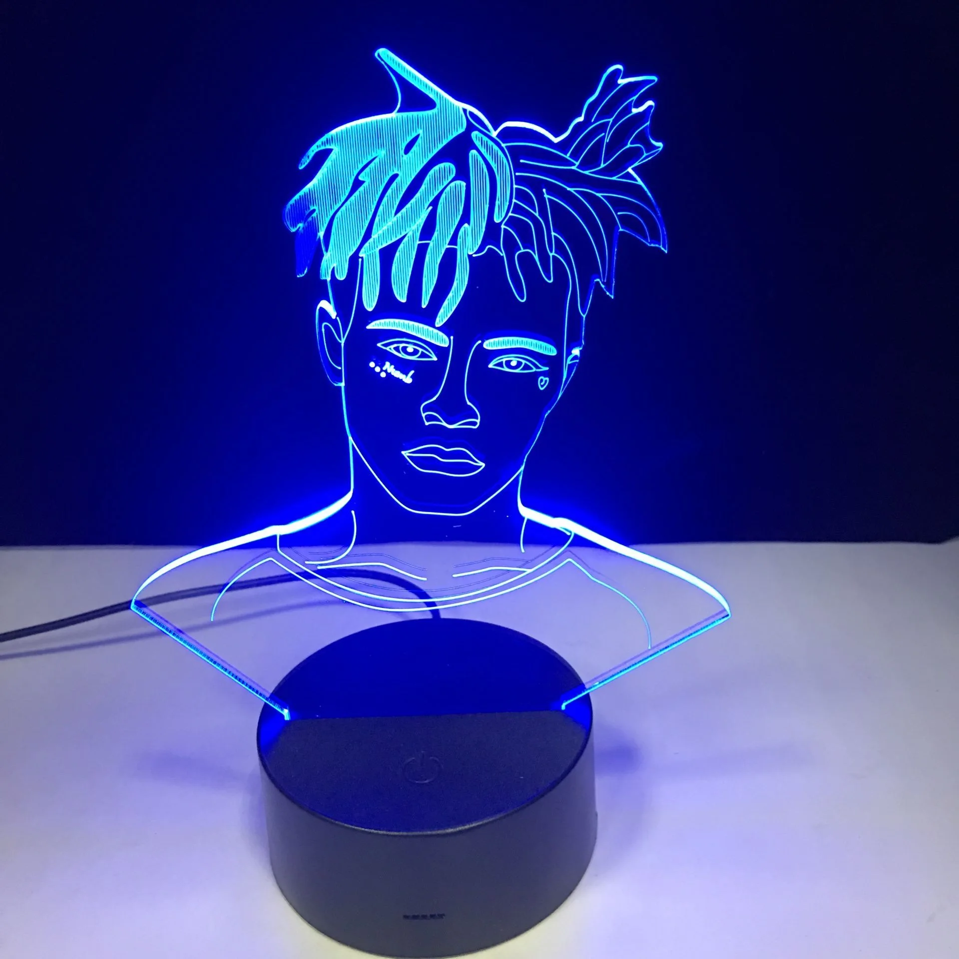 The Raper Singer XXX Tentacion рисунок 3D иллюзия Лампа украшения ночные светильники Jahseh Dwayne Ricardo Onfroy Вентилятор Сувенир подарки