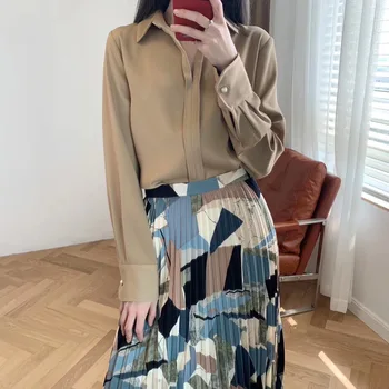 

Women Shirt 2020 Spring New Pure Color Temperament Was Thin Shirt Women