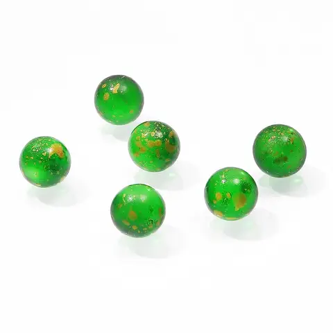 Round Glass Beads No Hole Gold Dust Loose Bead For DIY Decoration Jewelry Making Accessories Display Cabinet Decor Beads