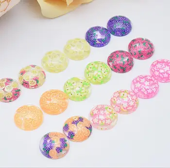 

6pcs 20mm Fruits Cabochons Orange Apple Banana Strawberry Photo Cobochon Space DIY Earring Finding