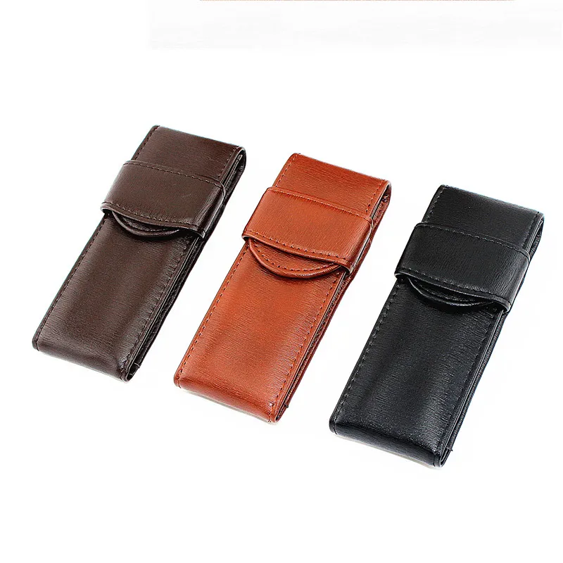 Fountain Pen Roller PU Leather Pouch Pen Case Holder Storage Bag 3 Pens Gift 
