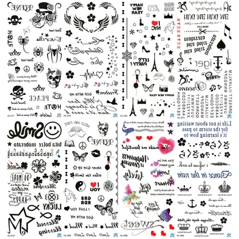 

5pcs / Lot Spider Chest Tattoo Sexy Tatoo Temporaire Femme Waterproof Note Flash Halloween Body Women Camera Stickers Butterfly