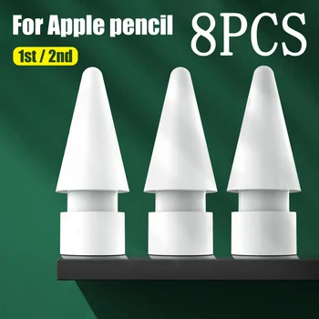 

8 pcs Spare Nib Replacement Tip Compatible For Apple Pencil 1 2 Generation stylus Pen Touchscreen for apple pencil iPad 2 stylus