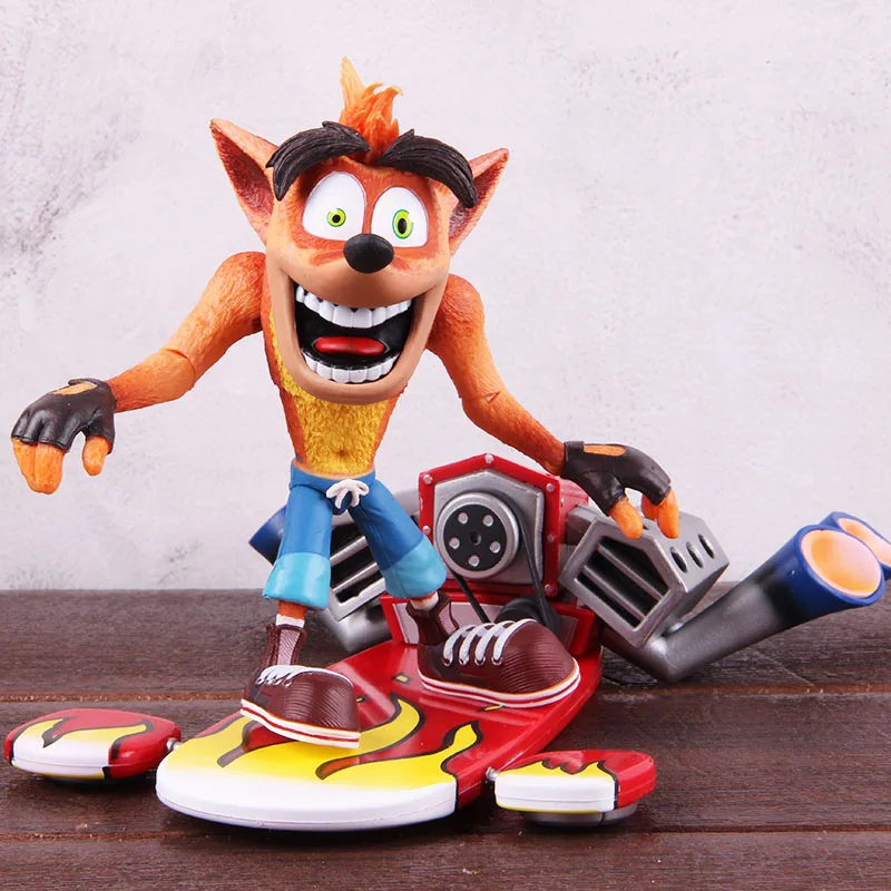 NECA Crash Bandicoot с реактивной доской Делюкс Фигурки ПВХ Аниме Фигурка Коллекционная модель игрушки