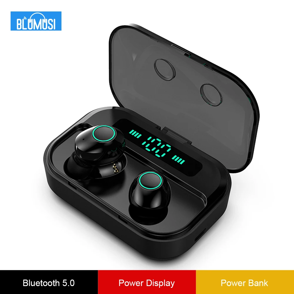 Беспроводные наушники Bluetooth 5 0 TWS Hifi стерео бас гарнитура дисплей питания и