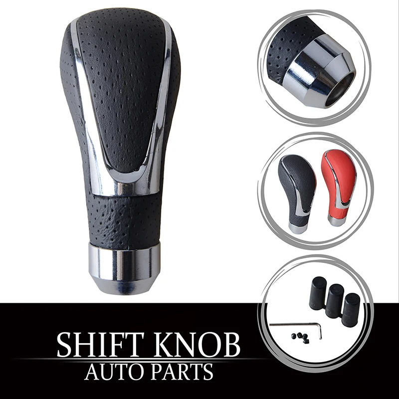 Manual Gear Shift Knob Leather Wrapped Shifter Lever Handle Universal Interior Decoration Car Modification Accessories 2 Colors