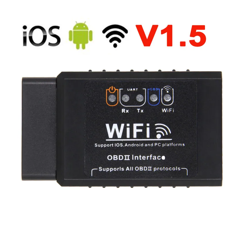 Wi-Fi ELM327 V1.5 OBD2 сканер автомобильный детектор неисправностей Диагностический сканер для Android IOS PC платформа OBDII Автомобильный сканер для считывания кода